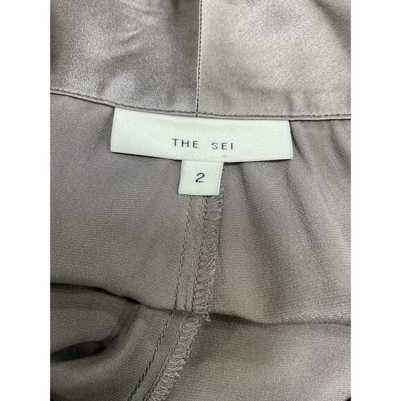 The Sei 'Wide Leg' Tan Satin Trouser Size 2 - Picture 4 of 5